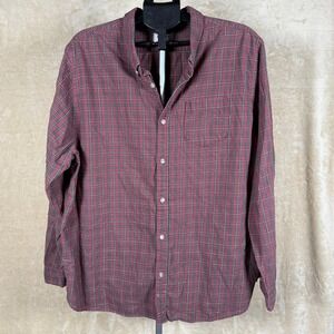 Field & Stream XXL Mens Button Down Shirt Red Plaid Long Sleeve Casual Outdoor